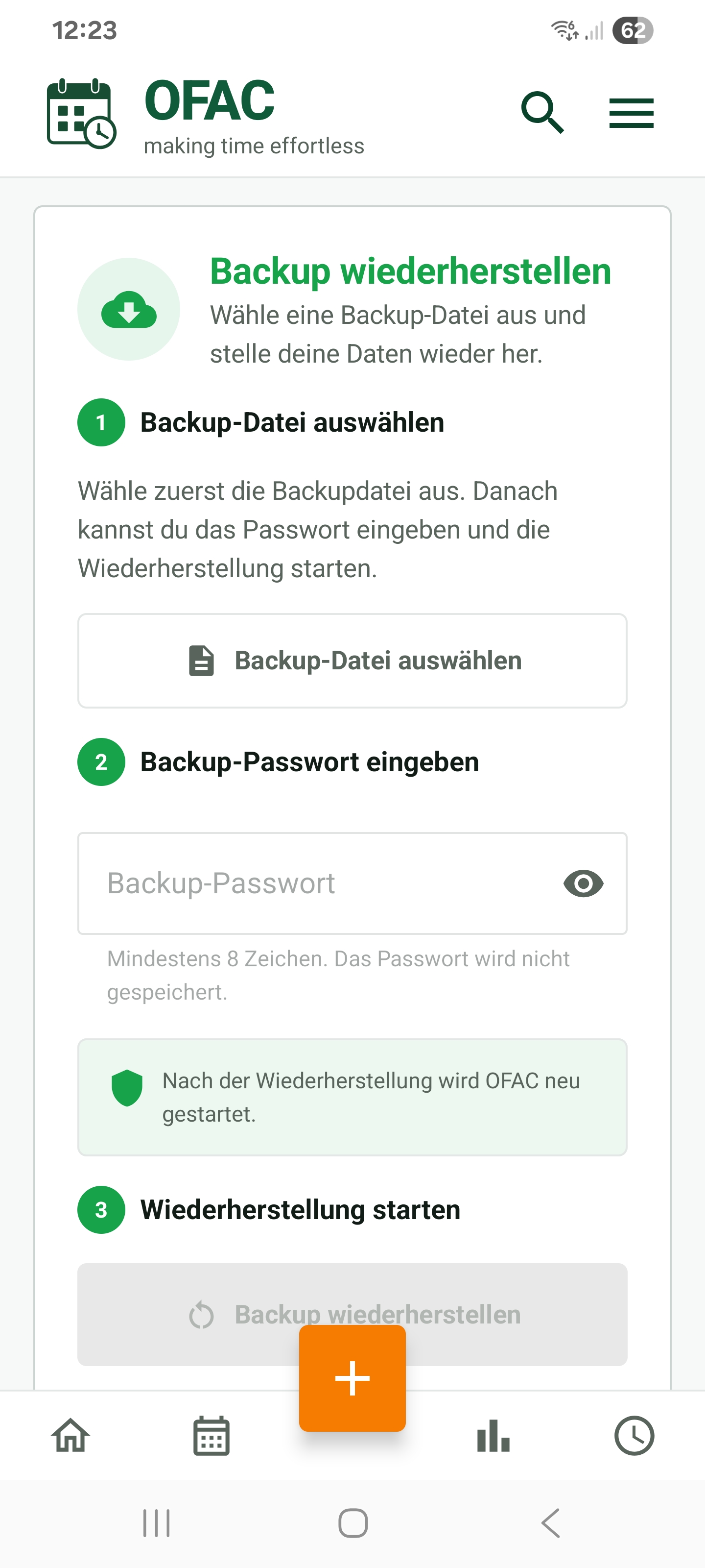 OFAC Backup-Wiederherstellung in drei Schritten